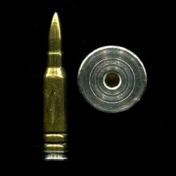 7.62 x 51 NATO de manipulation - étui et balle monobloc en laiton fluté  - culot acier