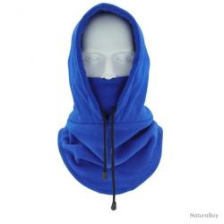 Cagoule en polaire à lacets - bleue - LIVRAISON GRATUITE