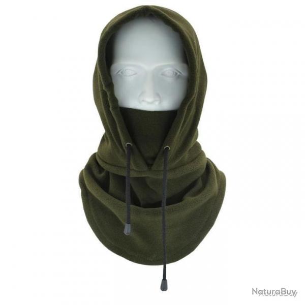 Cagoule en polaire  lacets - verte - LIVRAISON GRATUITE