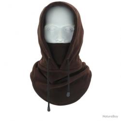 Cagoule en polaire à lacets - marron - LIVRAISON GRATUITE
