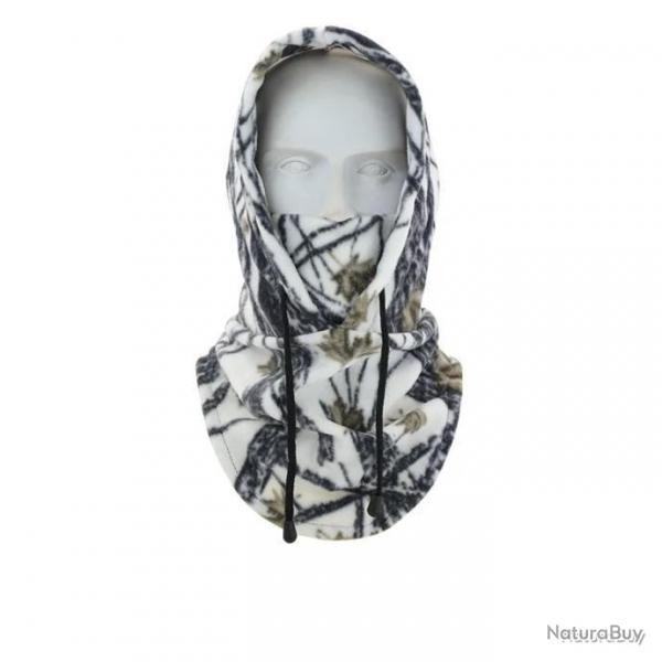 Cagoule en polaire  lacets - camo hiver - LIVRAISON GRATUITE
