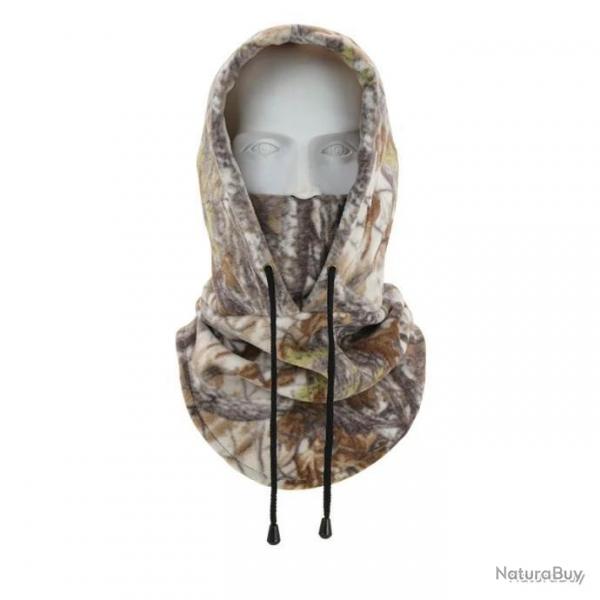 Cagoule en polaire  lacets - camo automne - LIVRAISON GRATUITE