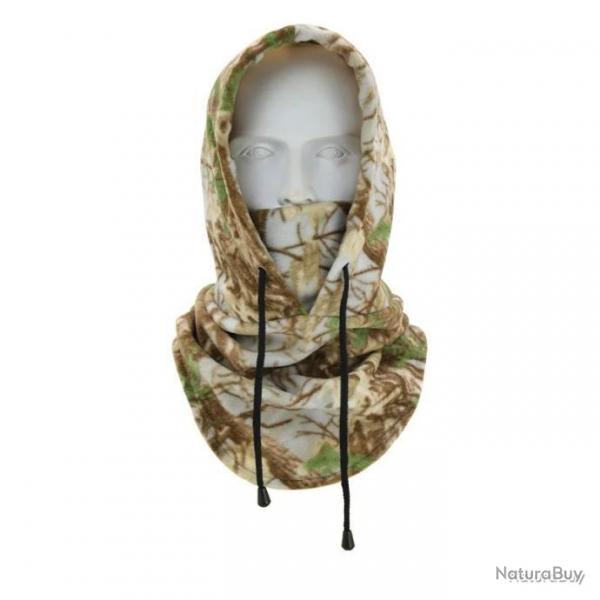 Cagoule en polaire  lacets - camo automne 2 - LIVRAISON GRATUITE