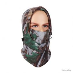 Cagoule en polaire à lacets - camo forêt hiver - LIVRAISON GRATUITE