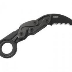 Couteau karambit CRKT PROVOKE  lame Hawkbill à dents acier D2 revêtement nitrure de titane noir