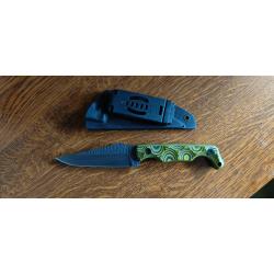 Couteau Fixe tactique , acier 1095 / 59 à 60 HRC / 22 cm / kydex / G10
