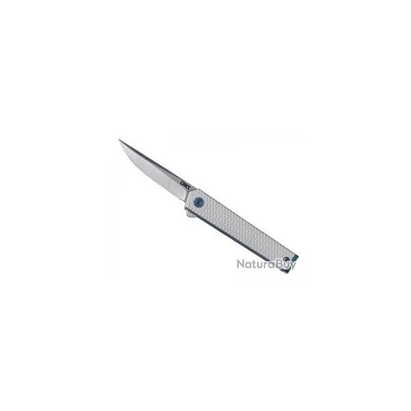 Couteau CRKT CEO MICROFLIPPER lame drop point acier 12C27 satin