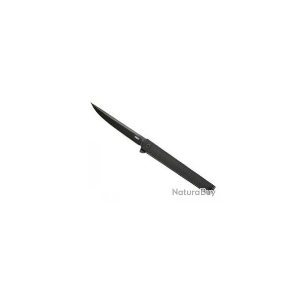 Couteau CRKT CEO FLIPPER BLACKOUT lame acier AUS 8 revtement noir anti-corrosion