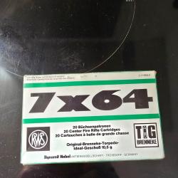 Boîte 20 balles RWS calibre 7x64 TIG