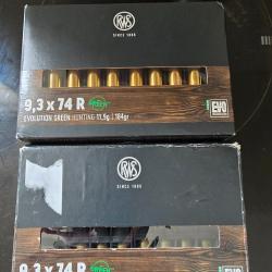 30 balles RWS calibre 9,3x74R Évolution Green