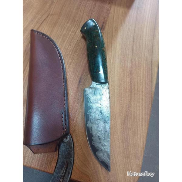 Couteau forg par Gilles Rammstein  damas  80cmv8 / 15n20 tranchant c130