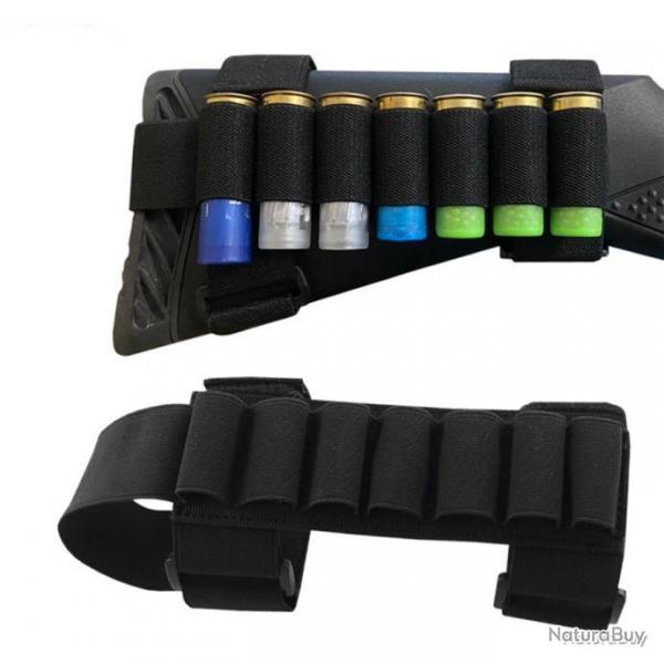 Cartouchire de crosse 7 munitions ambidextre pour arme calibre 12 - noir - livraison gratuite