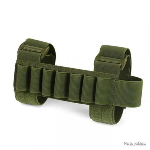 Cartouchire de crosse ambidextre 7 munitions pour arme calibre 12 - vert - livraison gratuite