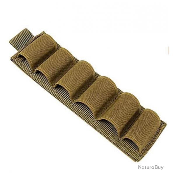 Cartouchire velcro 6 munitions calibre 16 - kaki - livraison gratuite