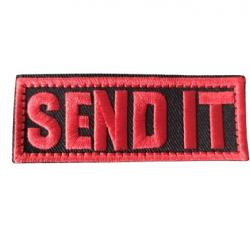 Patch - SEND IT - Rouge/noir - velcro - Livraison gratuite