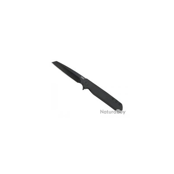 Couteau CRKT LCK+ TANTO BLACKOUT lame tanto noire acier 8Cr13MoV avec  flipper 