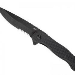 Couteau CRKT TACO VIPER lame semi-dentée acier 1.4116 finition « blackwash »