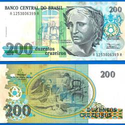 Bresil 200 Cruzeiros 1990 Serie A Billet Brasil Brazil Amerique