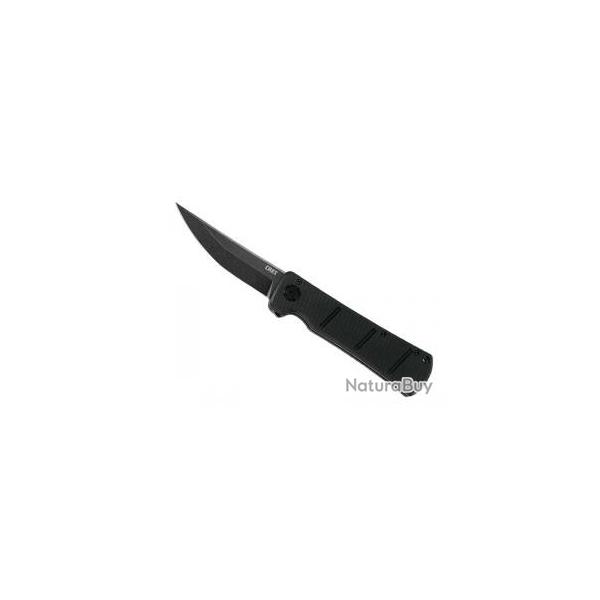 Couteau CRKT INAZUMA NO KEN lame acier D2 finition  blackwash  avec  flipper 