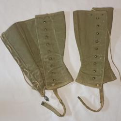 Guêtres US Army taille 2-R 1944 leggins OD WW2