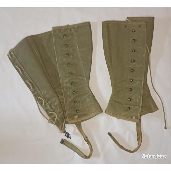 Gutres US Army taille 2-R 1944 leggins OD WW2