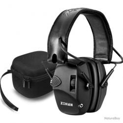 Casque antibruit électronique zohan + sacoche - noir - livraison gratuite
