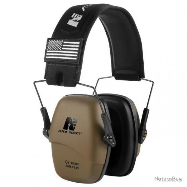 Casque antibruit tir chasse chantier - marron - livraison gratuite
