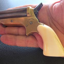 DERRINGER SHARPS & CIE PHILADA.PA.         PATENT 1859 - 4 Canons - Cal 22 LR Short Plaquettes en IV