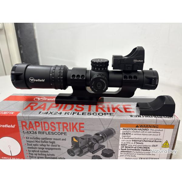 !! NEUF !! LUNETTE FIREFIELD RAPIDSTRIKE 1-4X24