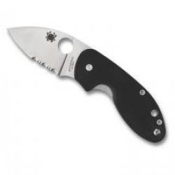 Couteau Spyderco INSISTENT lame semi-dentée acier 8Cr13MoV à cran intérieur
