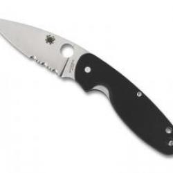 Couteau Spyderco EMPHASIS lame semi-dentée acier 8Cr13MoV à cran intérieur