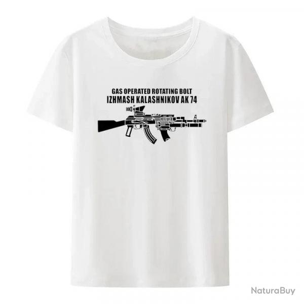 T-shirt manches courtes Kalachnikov AK74 - Blanc / XXL