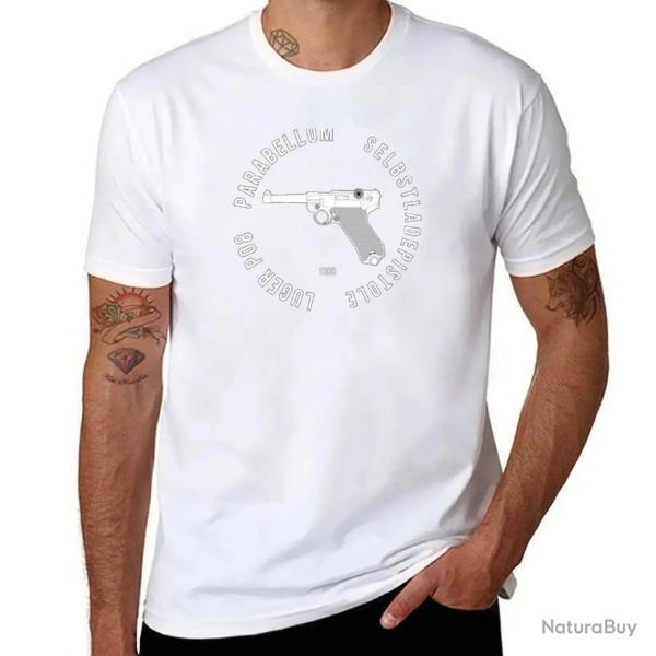 T-shirt Parabellum Luger P08 - Blanc / 6XL