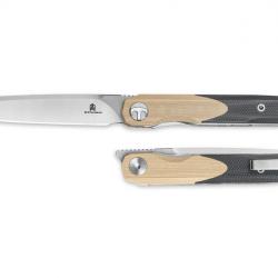 Couteau BESTECHMAN Lanza Khaki & Black G10 Lame Acier 14C28N Manche G10 Liner Lock Clip BTKMK14B