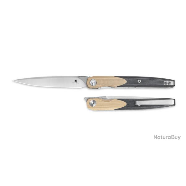 Couteau BESTECHMAN Lanza Khaki & Black G10 Lame Acier 14C28N Manche G10 Liner Lock Clip BTKMK14B