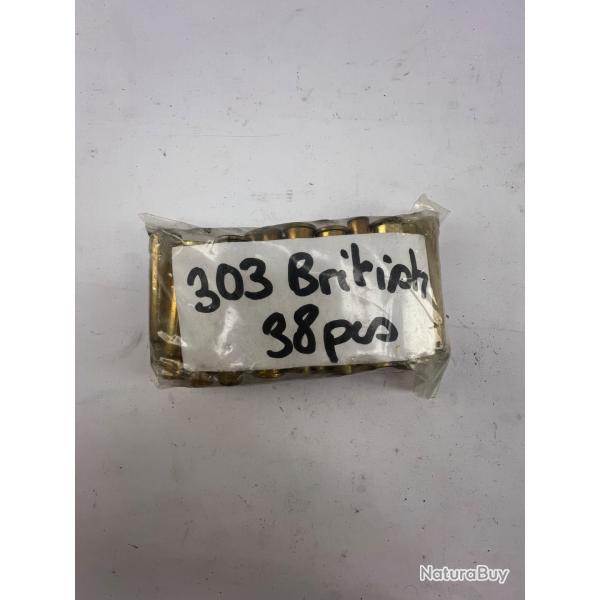 Lot 38 douilles vrac 303 British mlang tir 1 fois