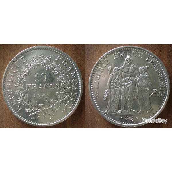 France 10 Francs 1967 Hercule Piece Argent Hercules Franc Frcs Frc frs