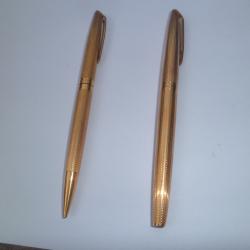 PARURE DE PLUME ET CRITERIUM WATERMAN EN OR 18K