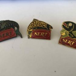 LOT DE 3 PIN'S MARQUE SERT, COLLECTION