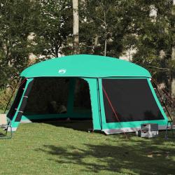 Tente piscine toit amovible parois maille vert d'eau 670x590 cm alsavelo