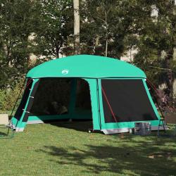 Tente piscine toit amovible parois maille vert d'eau 618x532 cm alsavelo