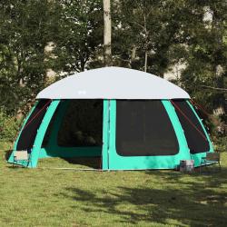 Tente piscine toit amovible parois maille vert d'eau 612x612 cm alsavelo