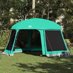 Tente piscine toit amovible parois maille vert d'eau 512x458 cm alsavelo