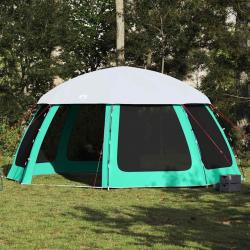 Tente piscine toit amovible parois maille vert d'eau 510x510 cm alsavelo
