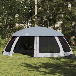 Tente piscine toit amovible parois maille gris 690x690 cm alsavelo