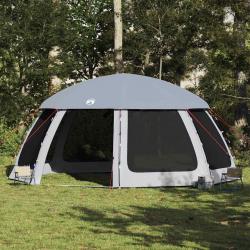 Tente piscine toit amovible parois maille gris 612x612 cm alsavelo