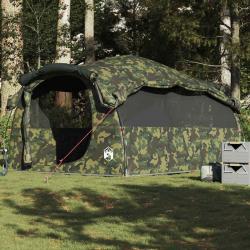 Tente familiale tunnel 6 personnes camouflage imperméable alsavelo