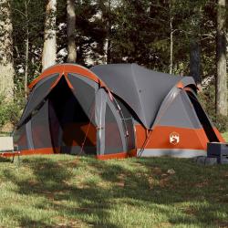 Tente familiale tipi 8 personnes gris et orange imperméable alsavelo
