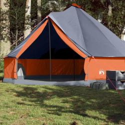 Tente familiale tipi 8 personnes gris et orange imperméable alsavelo