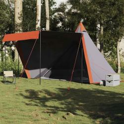Tente familiale tipi 6 personnes gris et orange imperméable alsavelo